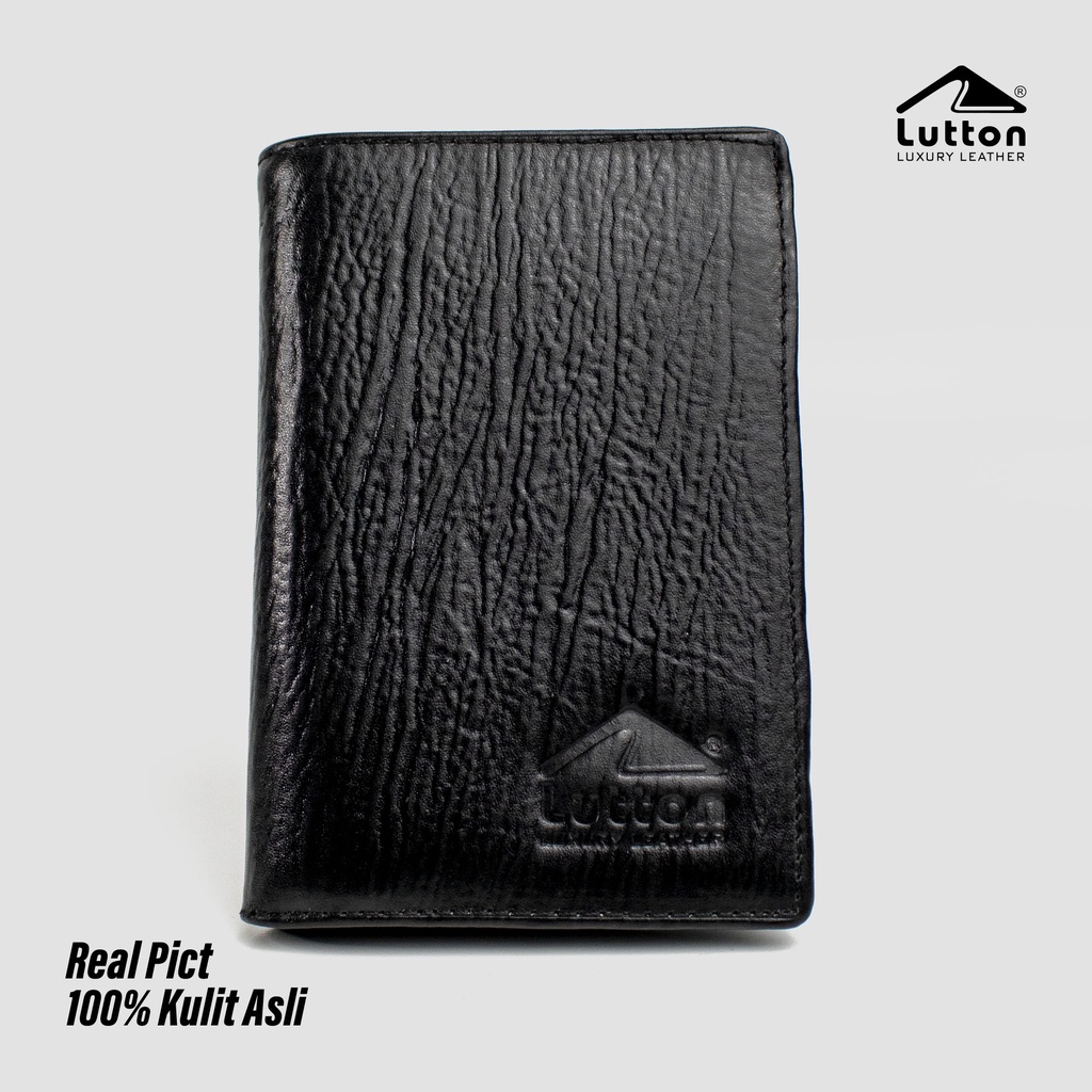 LUTTON - dompet kulit untuk pria - DOMPET KULIT SAPI ASLI 3/4 PULL UP &amp; KULIT KAYU