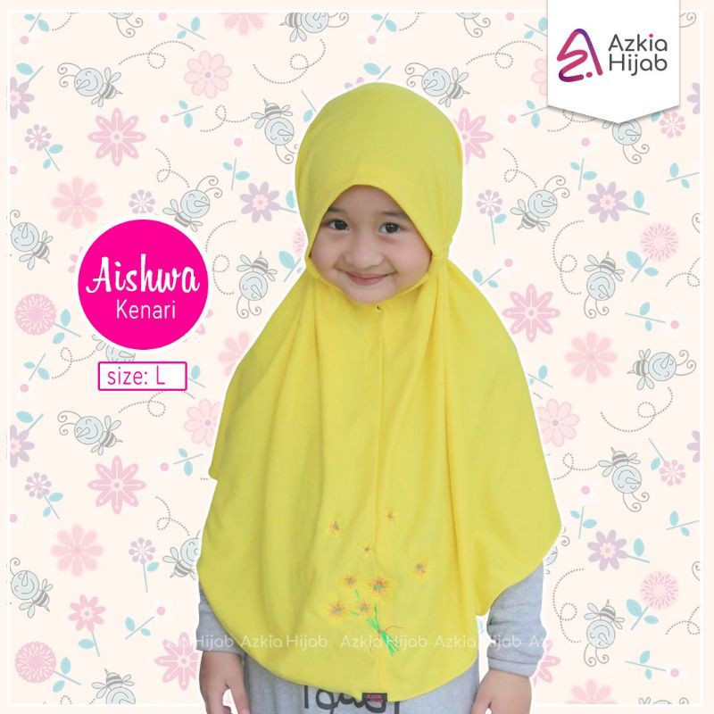 Aishwa || size SS (size 1) jilbab anak / bayi || usia 0 bulan - 6 bulan new azkia hijab-Kuning kenari