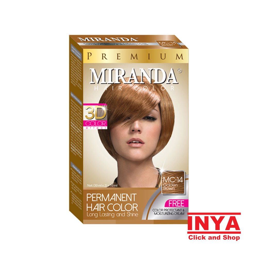 Mc 14 Golden Brown Miranda Pewarna Rambut Permanen Cat Semir Warna Gold Coklat Shopee Indonesia