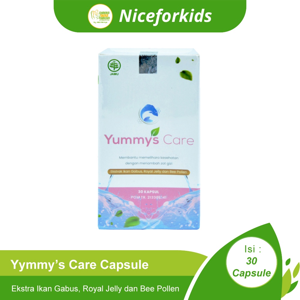 Yummy's Care Capsule Ekstrak Ikan Gabus Royal Jelly Bee pollen Isi 60 Kapsul / Yummys Care Kapsul Penambah Gizi dan Penyembuh Luka