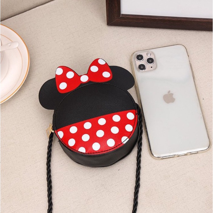 SISY Tas Selempang Bahu Mickey Mini Bulat Slingbag Wanita Remaja Cute Korean Style By Chikoisme NR