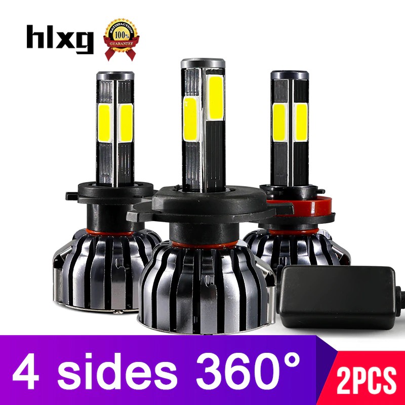 Jual Hlxg 4 Sides 100lm H8 H11 Fog Lights No Error H7 Led Canbus H4 Led Lamp Hb3 9005 Hb4 90w Shopee Indonesia
