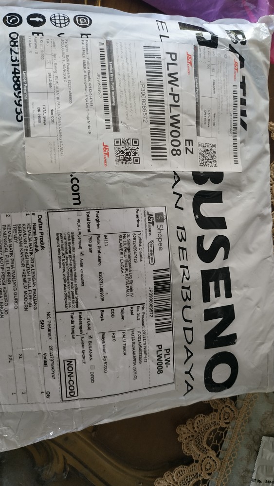 Kemeja Batik Pria Lengan Panjang Kawung Peksi Merah Full Furing Seragam Kantor Premium Modern Trendy