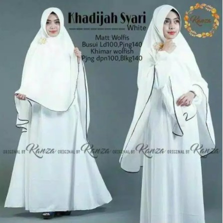 GAMIS KHADIJAH POLOS JUMBO SYARI SETELAN HIJAB INSTAN MOSCREPE BUSUI PREMIUM GM-022