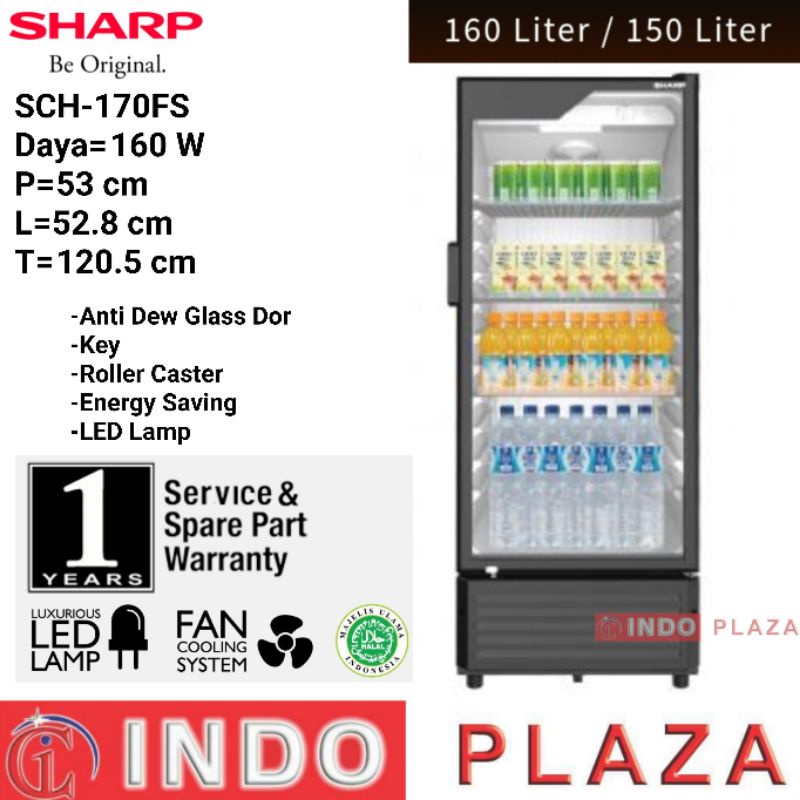 SHOWCASE SHARP 3 Rak SCH-170FS / PS 160 Liter