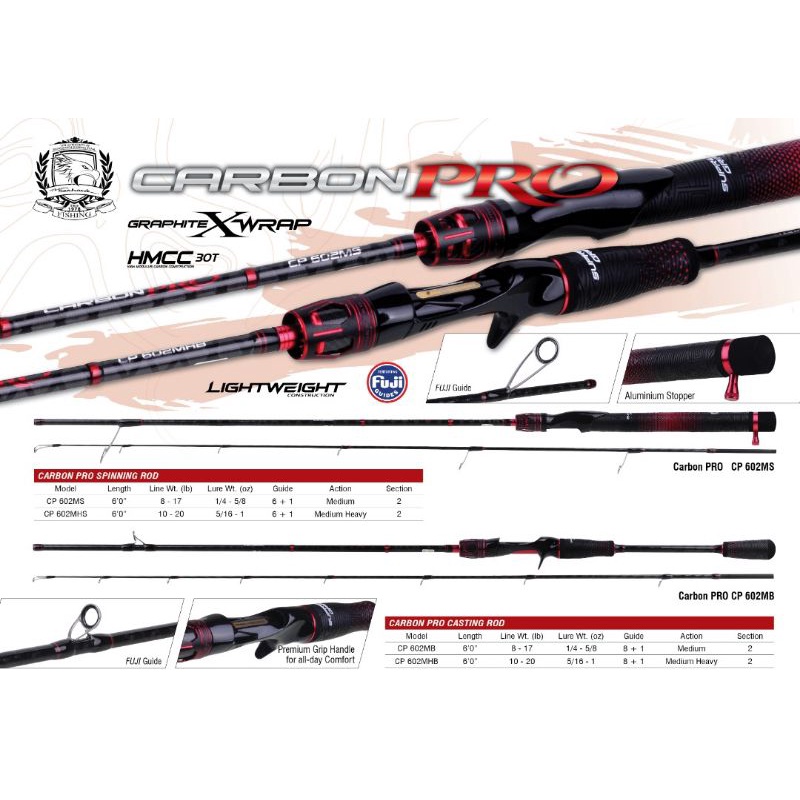 joran spining seahawk carbon pro 602 180cm