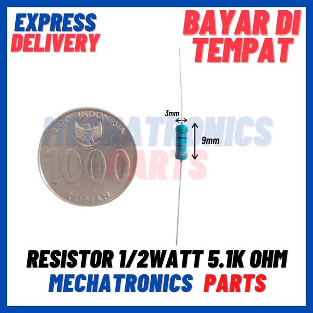 [PAS-9645] RESISTOR 1/2WATT 5.1KOHM