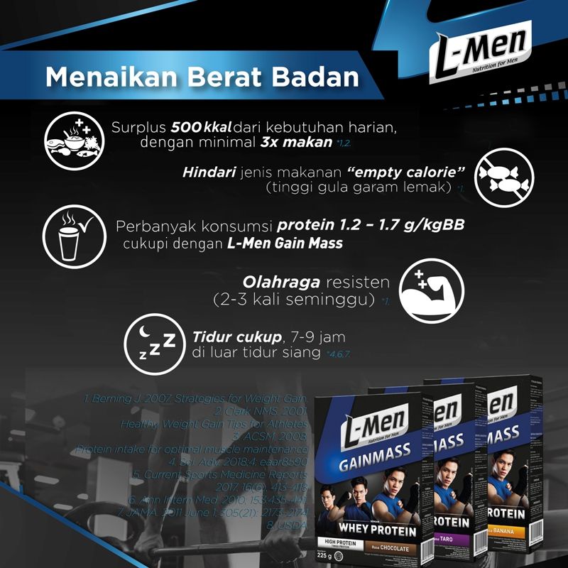 L-Men Gain Mass Taro Klepon Latte 500 gram Suplemen Penambah Massa Otot Tinggi Whey Protein