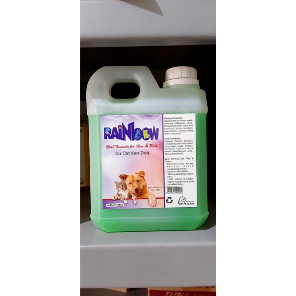 Rainbow Shampo Anti Kutu 1 Liter untuk anjing dan kucing