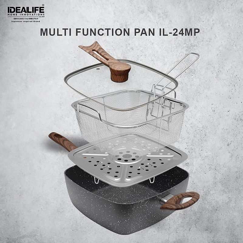 IDEALIFE Multi Function Pan Cookware Panci Serbaguna IL-24MP 24cm IL-24 MP