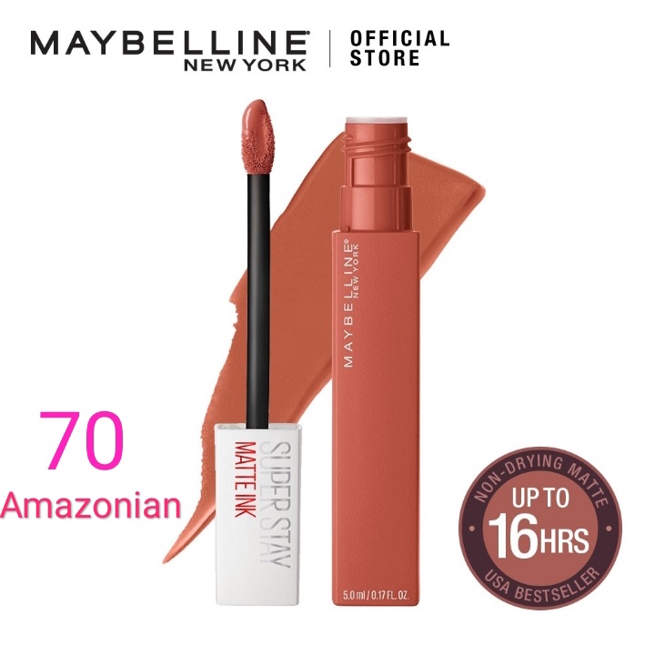 ORI 100% Maybelline Superstay Matte Ink Liquid Matte Lipstick Make Up Tahan Lama Hingga 24 Jam lipstik lipstick maybelin maybeline lipten maybeline my beline supertstay lipstik maybelline ori tahan lama lip matte maybelline original 220 Ambitios 385-70 Amazonia