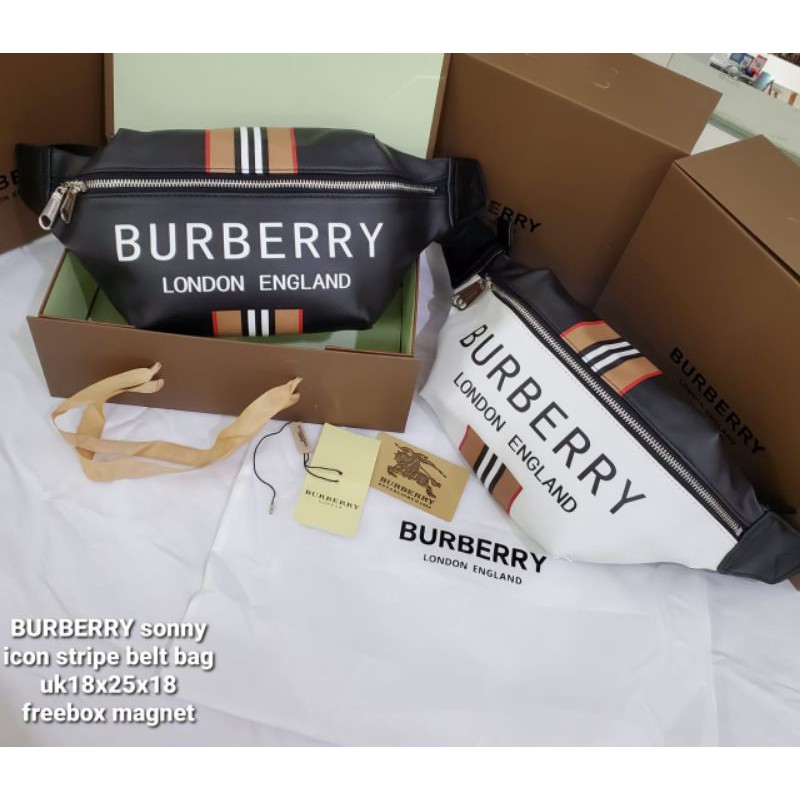 Waistbag BURBERRY Logo Sonny Icon Stripe Bumbag Kualitas Super Premium