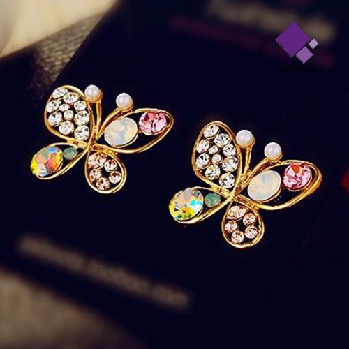 Anting Stud Berlian Imitasi Model Hollow Untuk Wanita