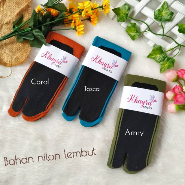 [12 PASANG] KAOS KAKI JEMPOL POLOS TAPAK HITAM