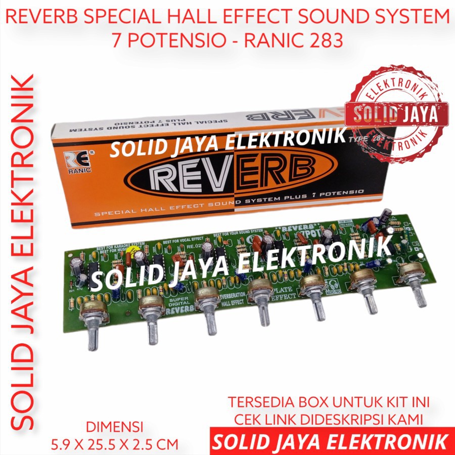 KIT REVERB 7 POTENSIO SPECIAL HALL EFFECT ALL SOUND SYSTEM TONE CONTROL RANIC 283 7 POTENSIO EFEK