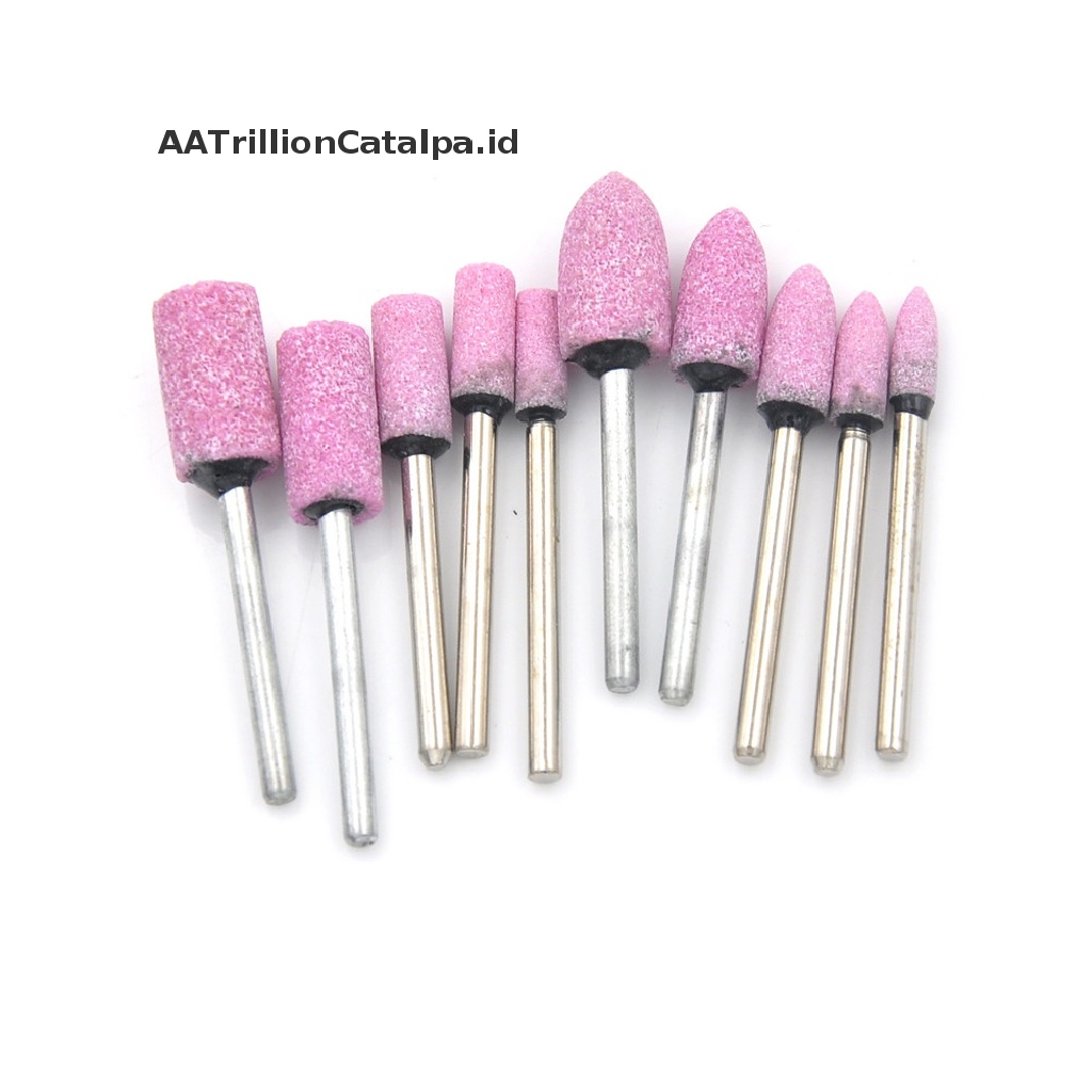 (AATrillionCatalpa) 10pcs Mata Gerinda Poles Warna Pink