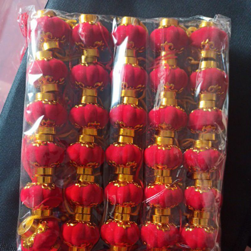 

Hiasan Imlek gantungan lampion mini kecil beludru 3cm 1 pack isi 30