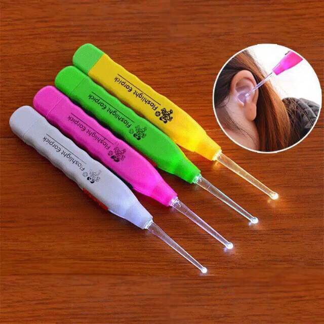 ✿ELYSABETHME✿ Ear pick korek earpick kuping lampu LED pembersih telinga dengan lampu