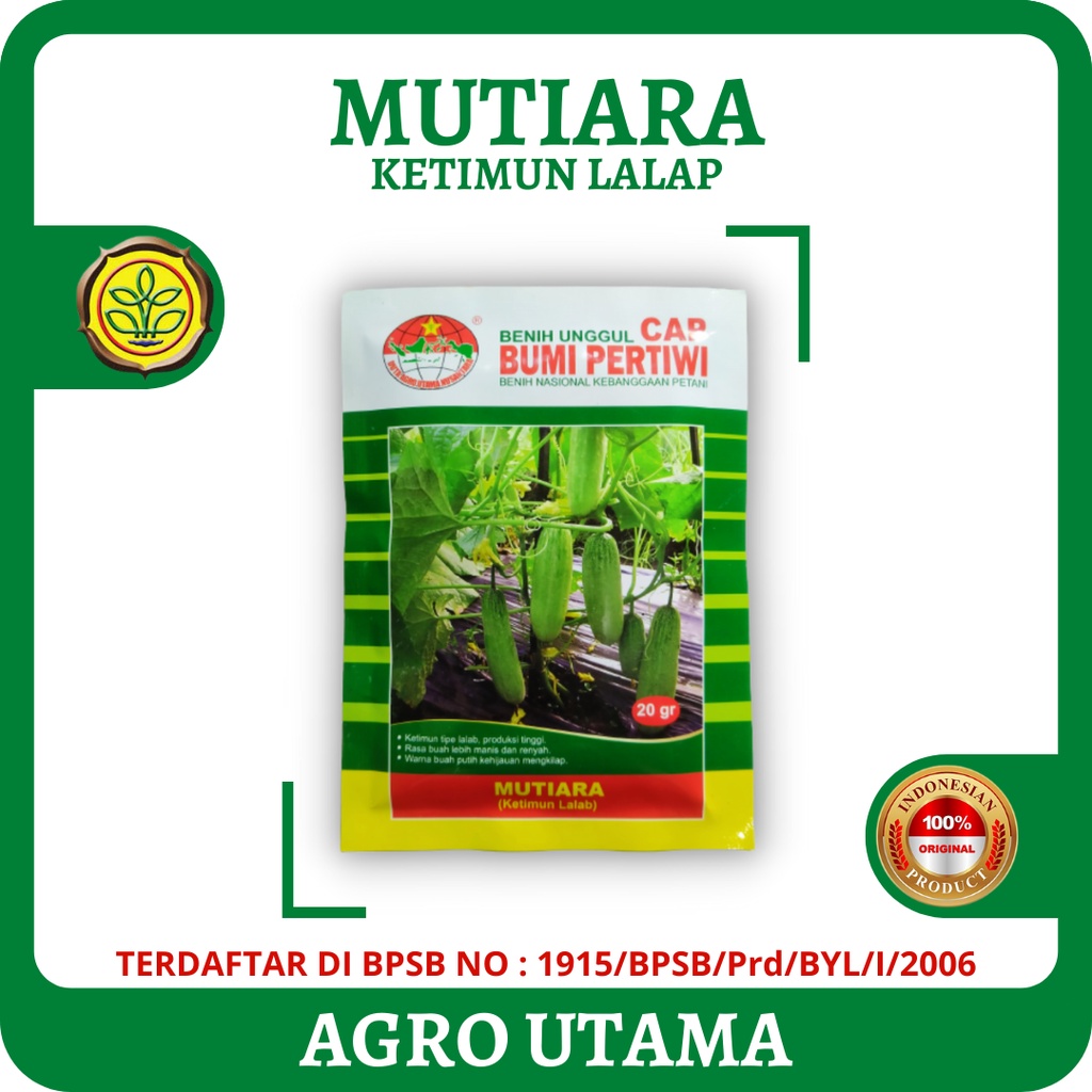 Benih Ketimun Lalap Unggul- MUTIARA 20Gr - Cap Bumi Pertiwi