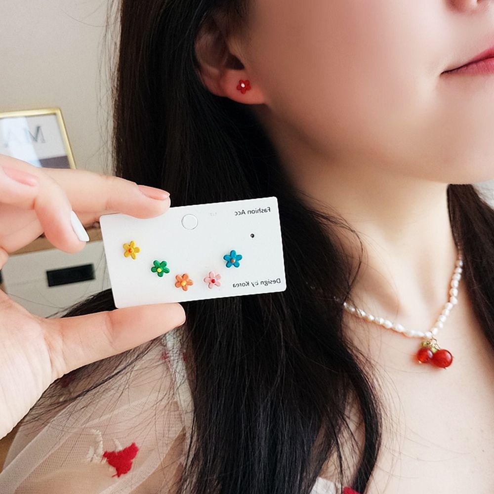 Needway Anting Wanita Korea Perhiasan Hewan Geometris Beruang Gaya Campur