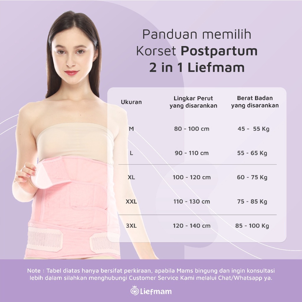 Korset Postpartum 2 in 1 Liefmam (Zaraya) - Korset Peramping Pasca Melahirkan Caesar