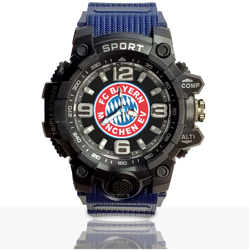 Jam Tangan Custom FC BAYERN MUNCHEN Ruber- Water Resistant