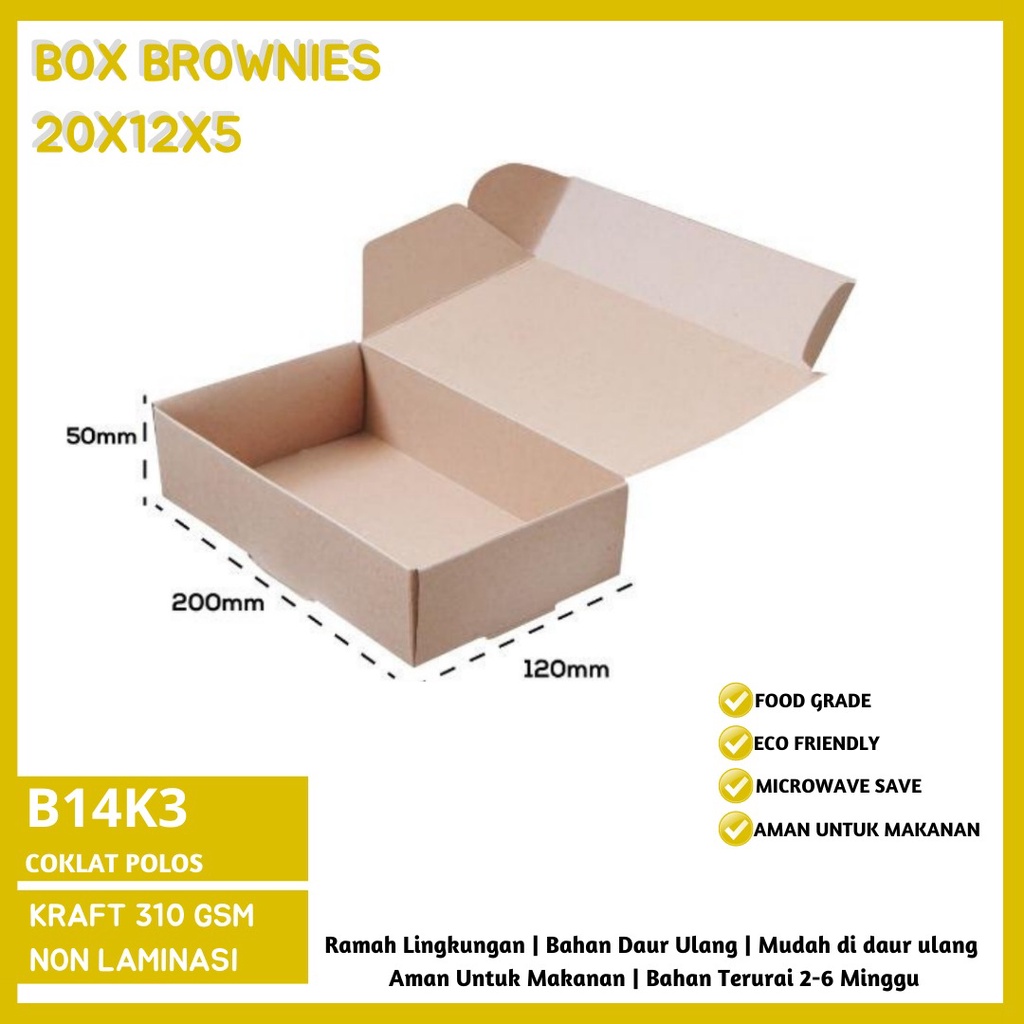 Box Brownies 20x12 Dus Brownies 20x12 (B14K3-Non Laminasi)