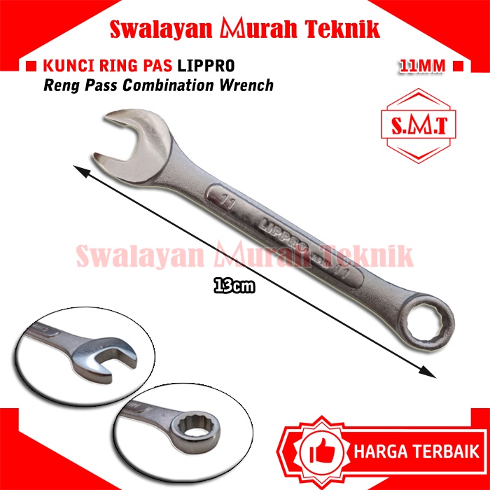 LIPPRO 600C-11 Kunci Ring Pas 11mm Reng Pass Combination Wrench Ecer