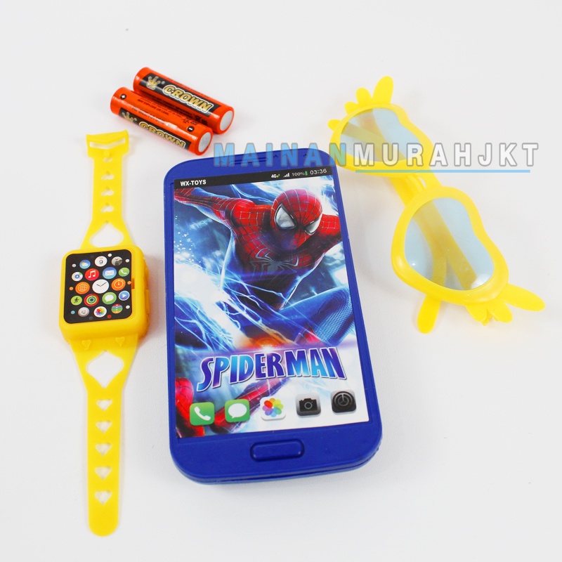 MAINANKEI HP MAINAN CZAR-080 HP MIANAN JAM TANGAN KACAMATA FROZEN SEPIDERMAN MAINAN ANAK