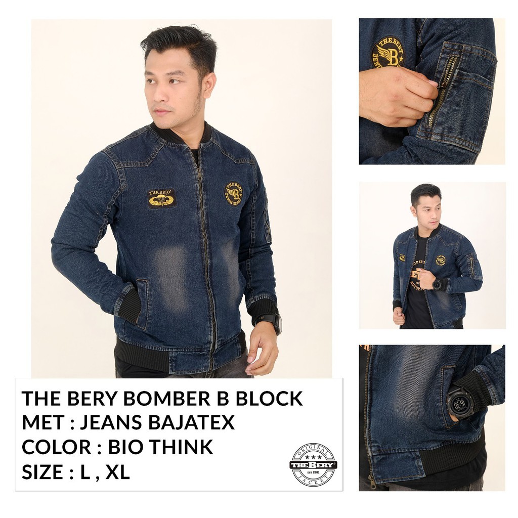 [ COD ] JAKET BOMBER JEANS PRIA / JAKET JEANS DENIM PREMIUM B TERBARU