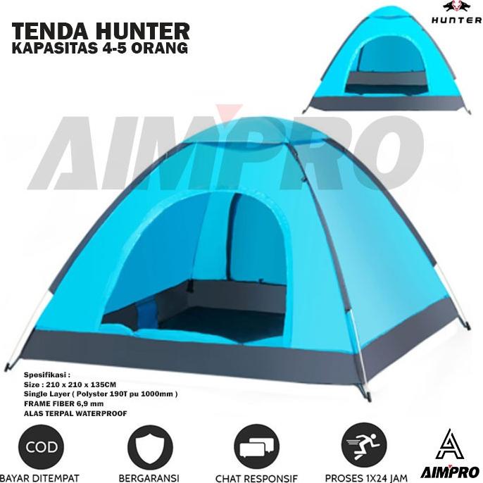 AIMPRO Tenda HUNTER Kapasitas 4-5 Orang Waterproof - Tenda Camping Star Seller Temurah
