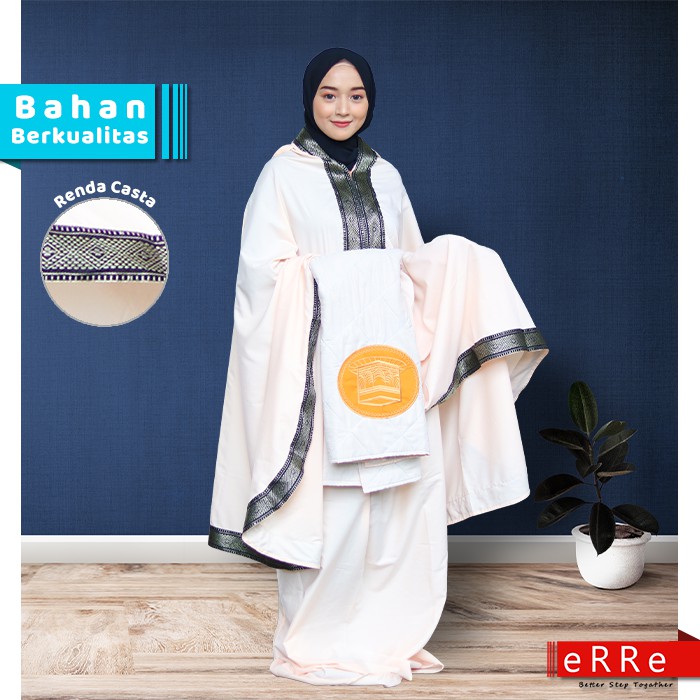 Mukena Dewasa Terbaru Katun Jepang Mukenah Jumbo Renda Ponco 2 in 1 EP17