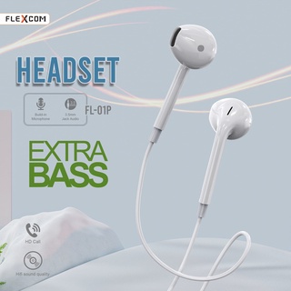 Handsfree Headset FLECO FL-01P Earphone Super bass Jernih