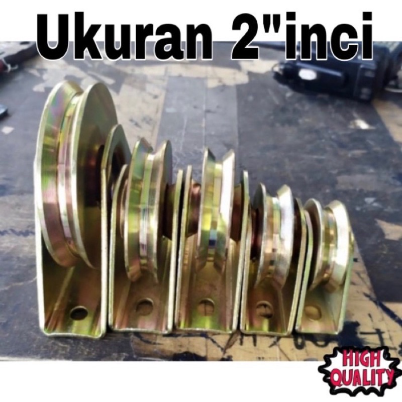 Roda pagar 2"inci (50mm) Roda pintu paret besi 2” model siku & bulat Roda gerbang 2”inci