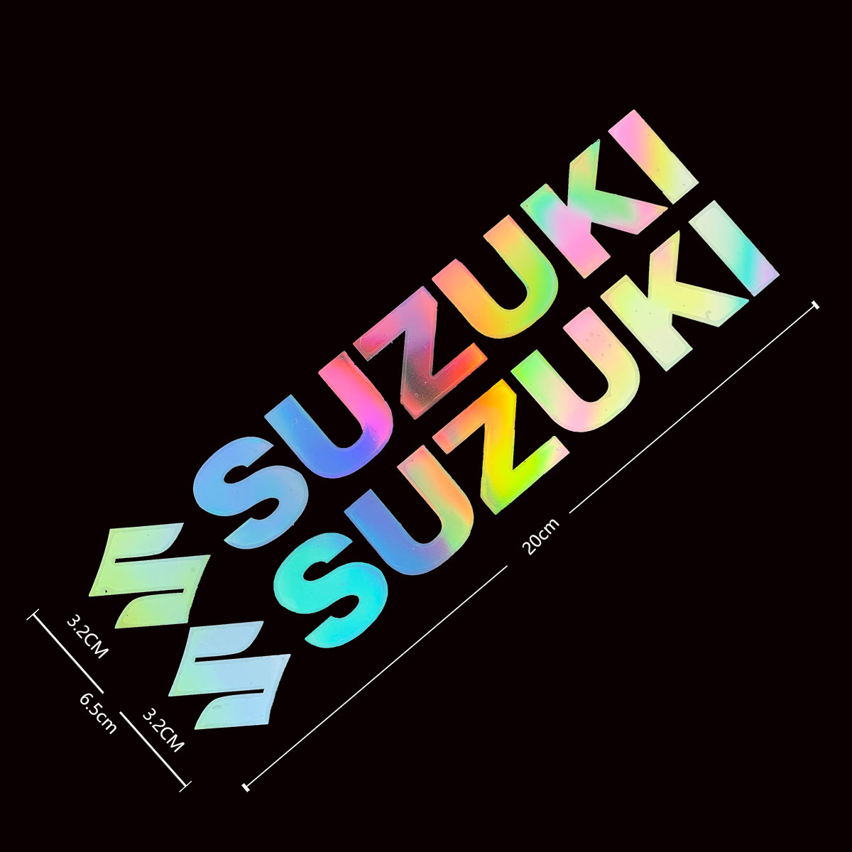 Pair Laser Rainbow Stickers for YAMAHA HONDA SUZUKI Logo