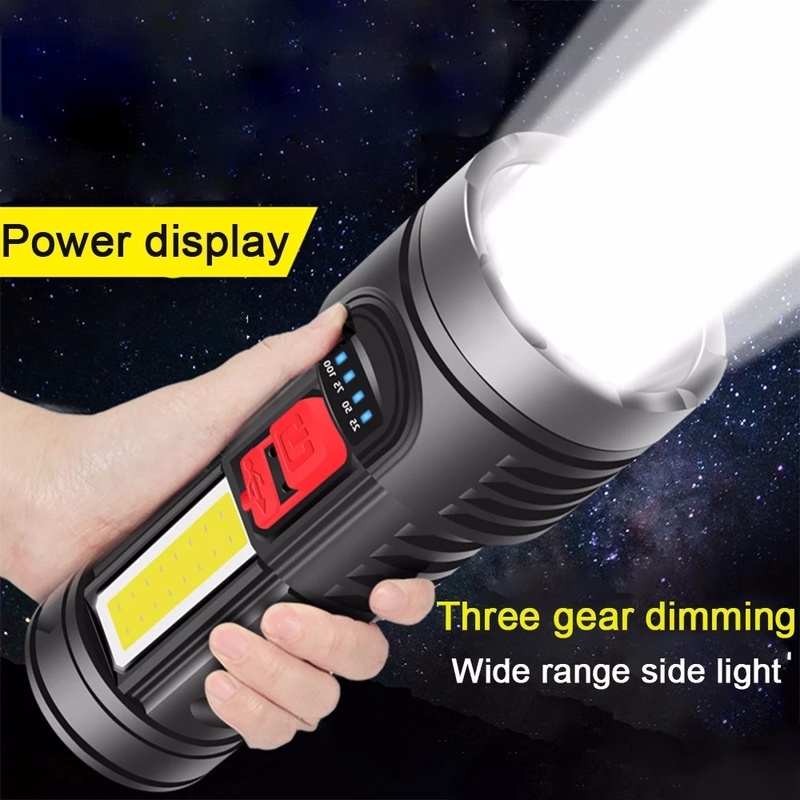 (Emergency) Senter Led High Lumen Zoomable Terang Tahan Air Untuk Hiking / Camping / Outdoor