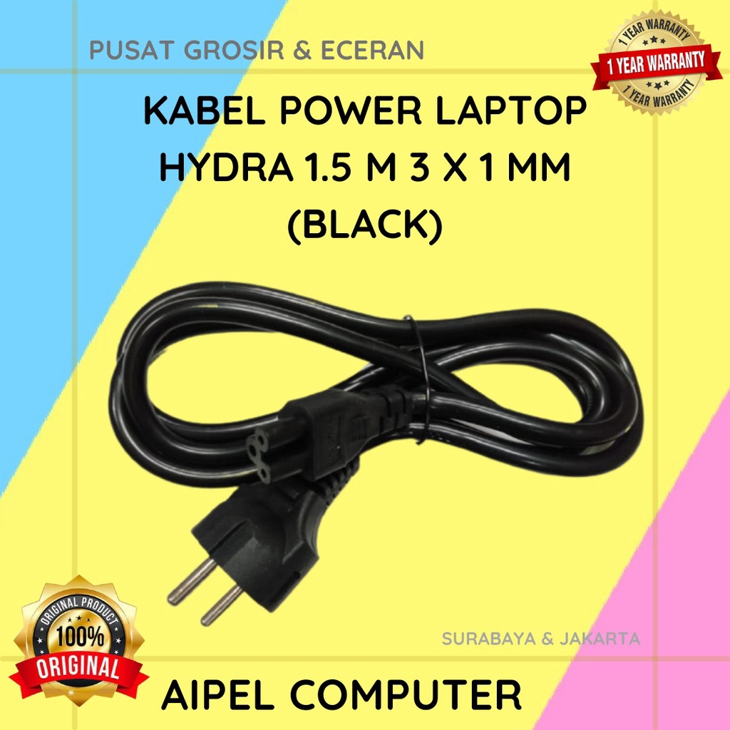 KPL3H | KABEL POWER LAPTOP HYDRA 1.5 M 3 X 1 MM (BLACK)