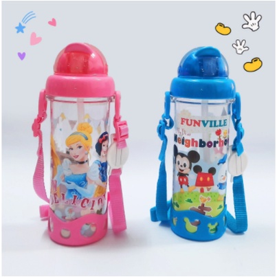 ORIGINAL DISNEY Botol minum sedotan Mickey Mouse/princess 500ml WD4247