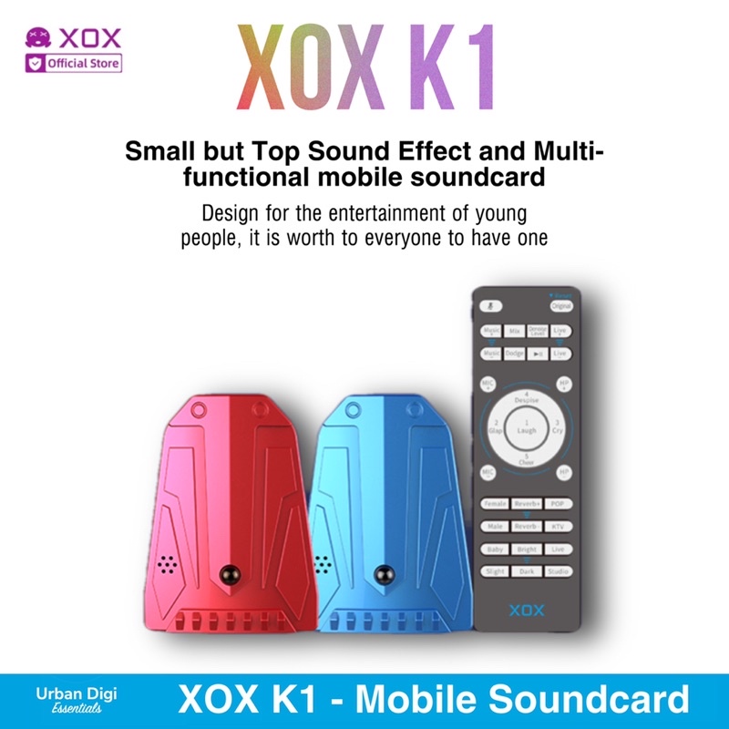 Soundcard XOX K1 - Mobile  Live Singing Soundcard untuk Bigo, Tiktok, Hago, Youtube, Instagram, Kara