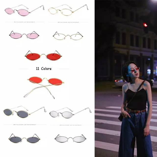 Kacamata Wanita Frame Hitam Kecil Desain Oval Pria wanita