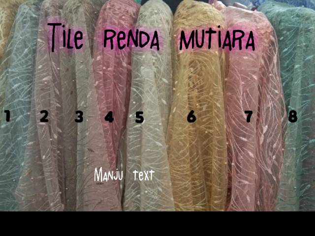 PROMO kain tile renda mutiara / bahan Tulle renda atas bawah/ cocok untuk seragaman pernikahan, dll.