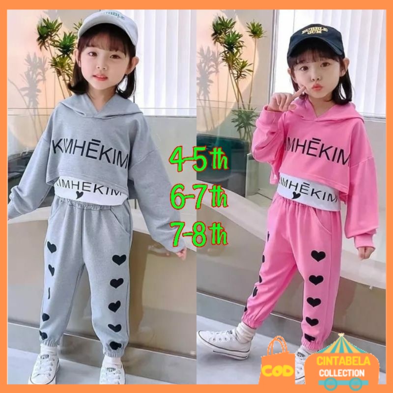 BAJU ANAK SETELN ANAK 4-8 TAHUN PAKAIAN ANAK PEREMPUAN STELAN ANAK HERIN SWEATER + CELANA JOGGER ANA