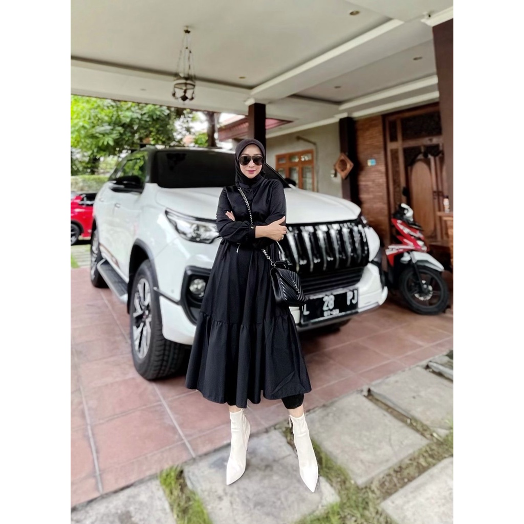 BAJU ATASAN  GAMIS WANITA MIDI DRESS TUNIK POLOS KATUN TOYOBO PREMIUM JESICA JESSICA BY PIPIK JULIAN
