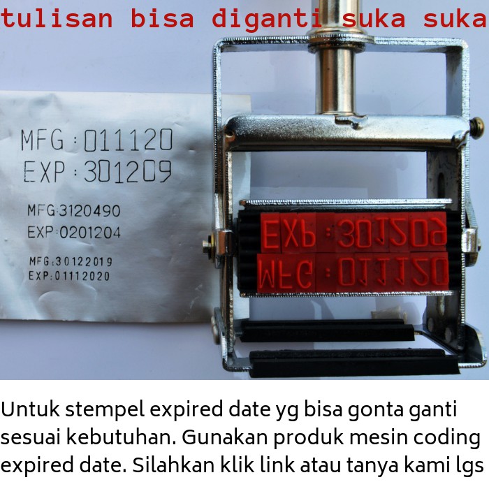 Nobu Ink - Tinta stempel permanen ke plastik kemasan label sticker, foil, besi -  tanggal kadaluarsa, expired date, kode produksi