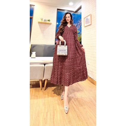 Midi dress cecyl by anabelle/midi dress kanaya/gamis katun/Midi dress viral/dress jumbo