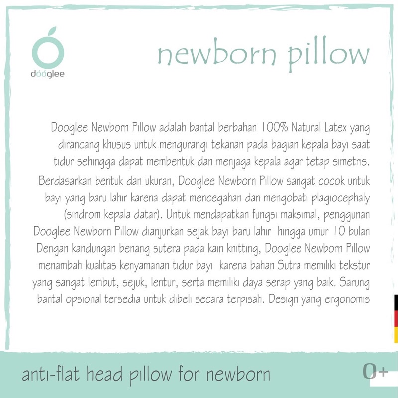 Castle - Dooglee NewBorn Pillow / Bantal Peang Natural latex Bayi