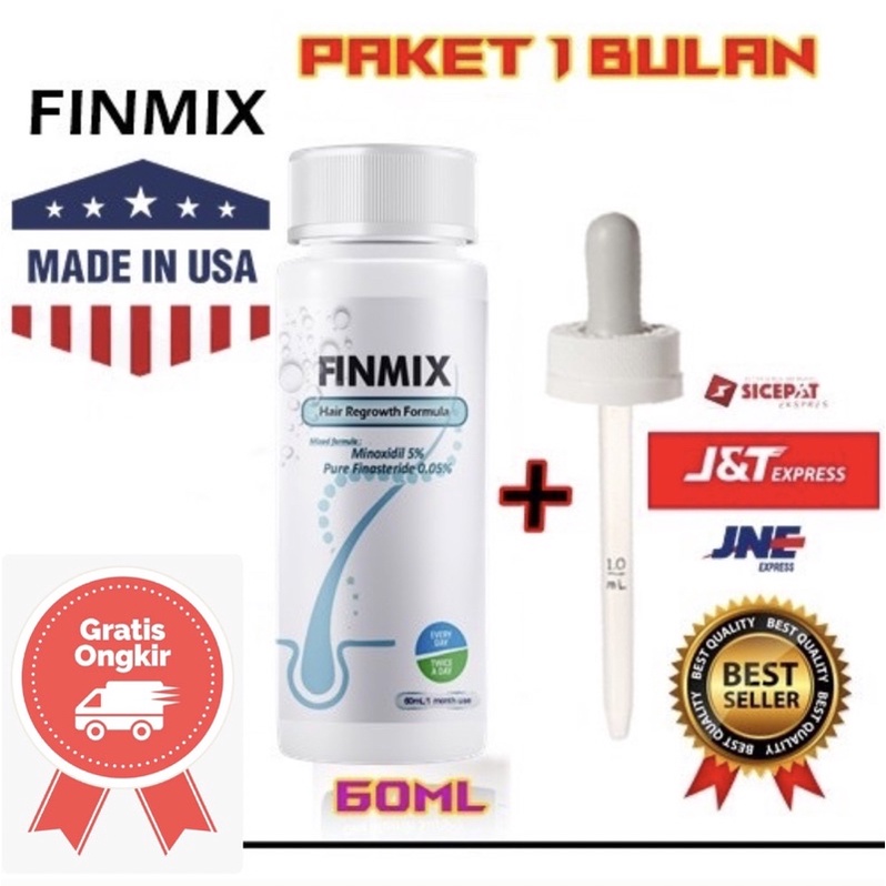 Harga Termurah FINMIX Minoxidil 5% Finas 0.05% 30mL Penumbuh Rambut Original USA Terbukti Menumbuhka