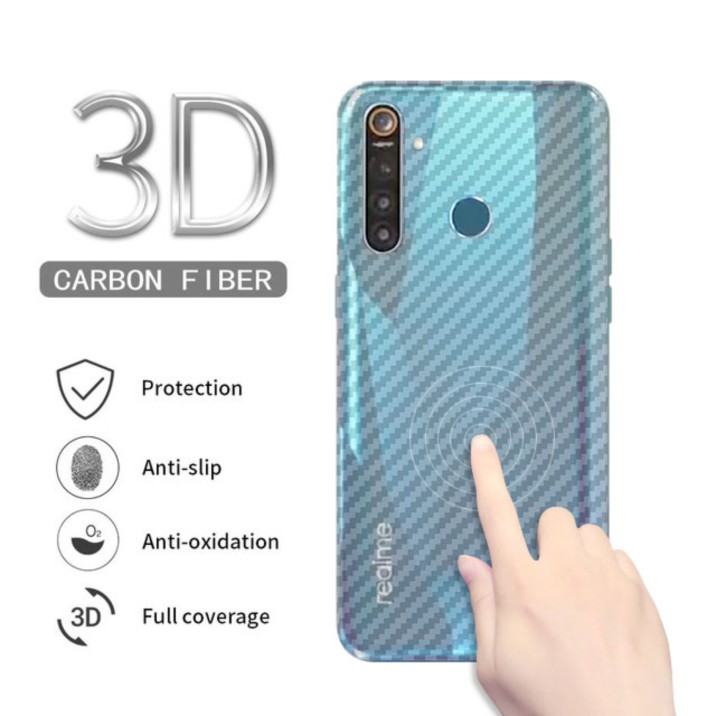 Carbon Garskin for Realme 5i / 5 Pro / 6 / 6 Pro / X Premium 3D Carbon Back Skin Anti Gores Belakang