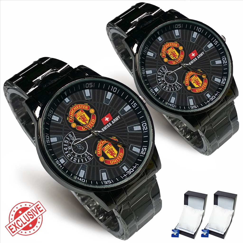 Jam Tangan Rantai Couple Logo M.U (Cool)