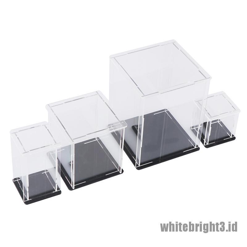 (white3) Kotak Display Akrilik Transparan Anti Debu / UV